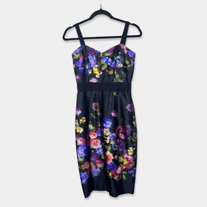 MILLY Knee Length Floral Dress Size 0 Multicolor GUC